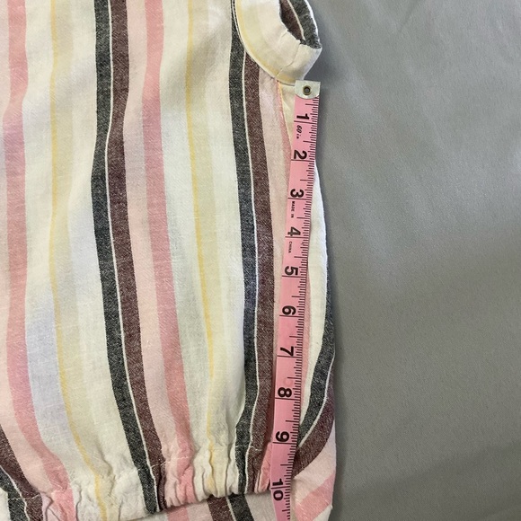 Sanctuary Short Sleeve Top Tie Front Pink Maroon & Grey Stripes Women’s Size M - Picture 7 of 9